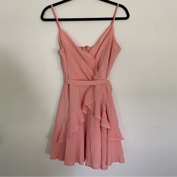Francesca’s Pale Pink Ruffle Mini Dress - Picture 1 of 4